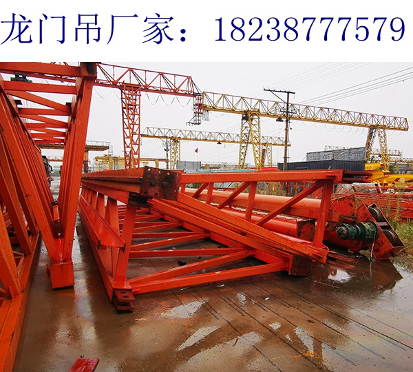 內(nèi)蒙古包頭龍門(mén)吊出租廠家100t龍門(mén)吊軌道滑線安裝